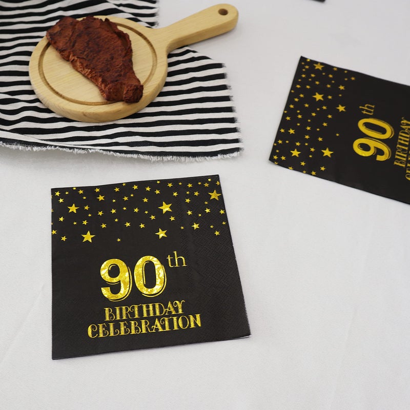 Pandecor 90th Birthday Party Plates and Napkins Party Supplies Set Serve up to 20 Guests (90 years old) - Image 5